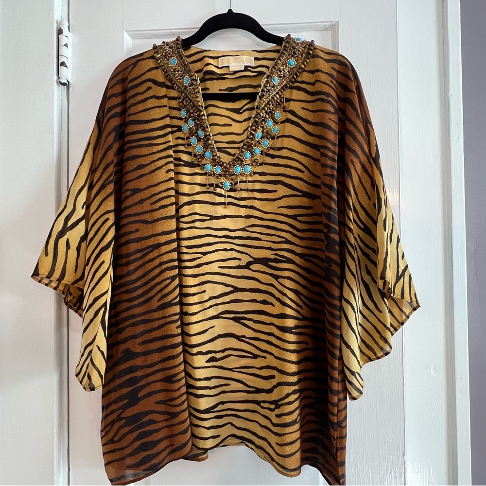 Vintage, Michael Kors, silk beaded tunic
